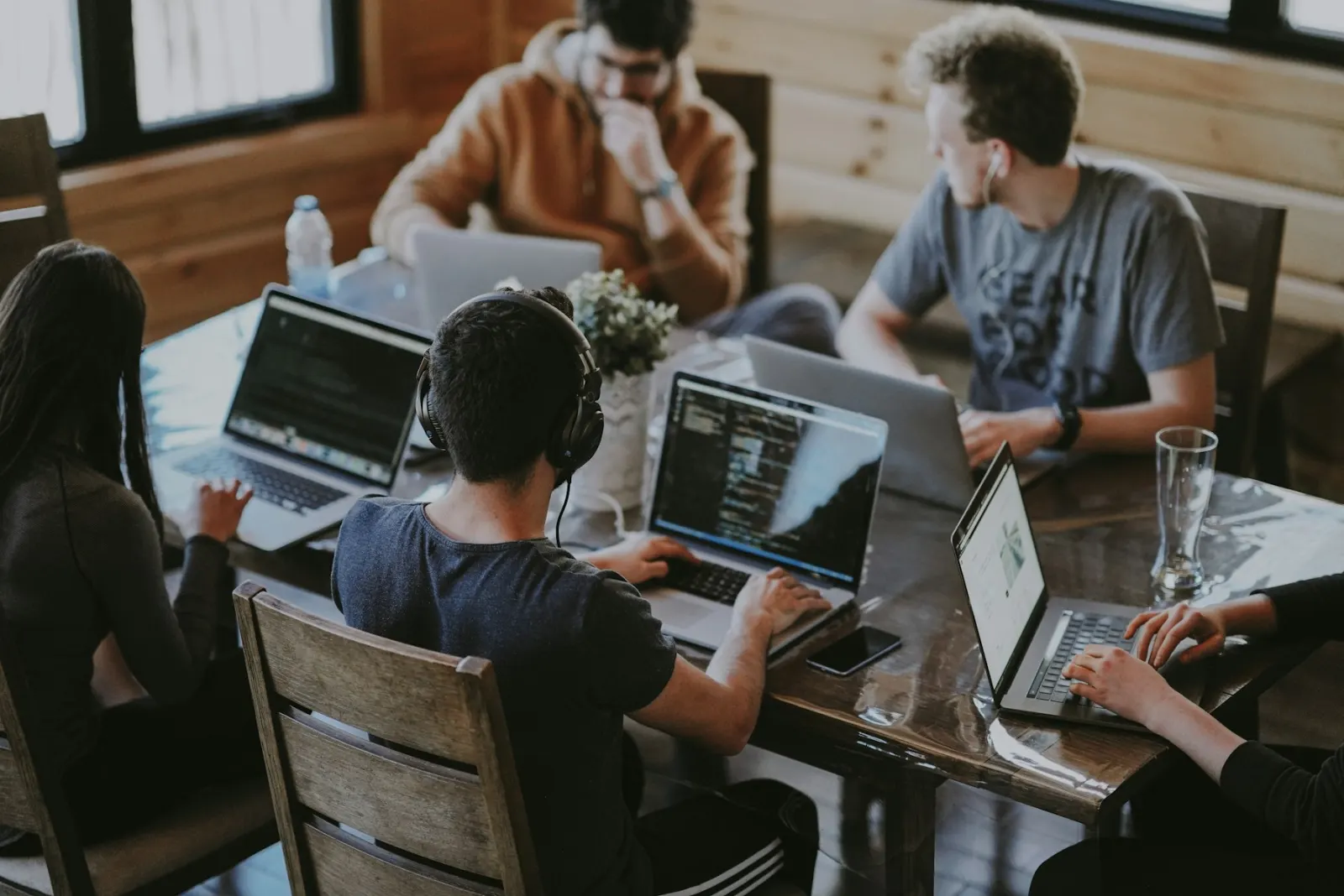 Engineers building software together